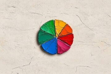 Poster - A clean illustration of a single color wheel with complementary colors highlighted, drawn in crisp lines on a neutral background
