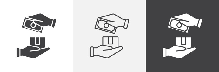 Poster - Cash on delivery icon vector set for ui designs