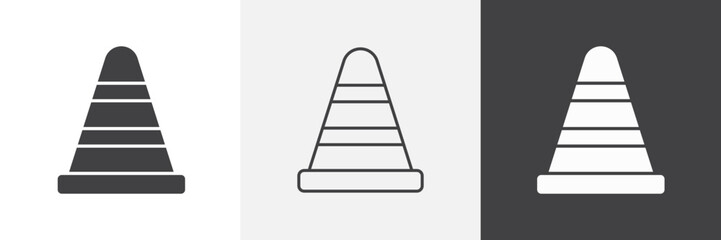 Poster - Construction cone icon vector set for ui designs