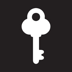 Poster - Key icon vector. Key logo design. Key vector icon illustration isolated on black background