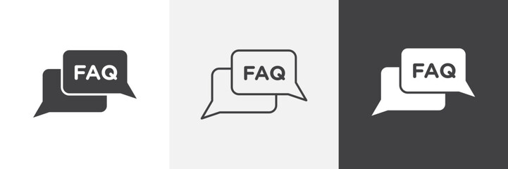 Fototapete - FAQ icon vector set for ui designs