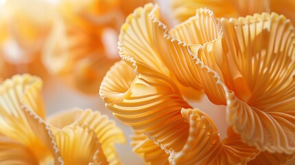 Poster - Close-up of intricately folded, pale orange, organic structures resembling coral or flowers.