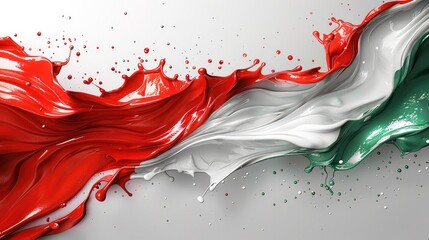 Aufkleber - Red white green silver splash background, vector, illustration, background.