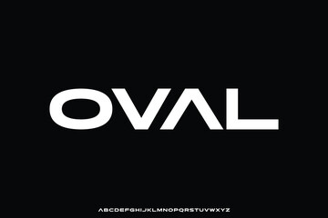 Wall Mural - modern futuristic wide sans serif alphabet display font vector illustration