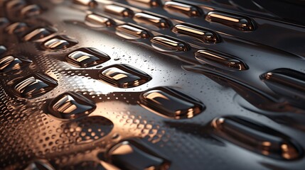 Abstract Metallic Surface With Recessed Buttons