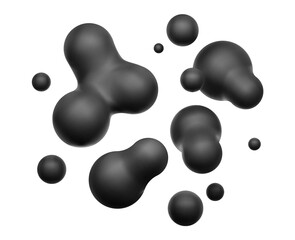 Wall Mural - 3d vector metal blobs.