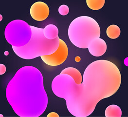 Wall Mural - 3d vector metal blobs.