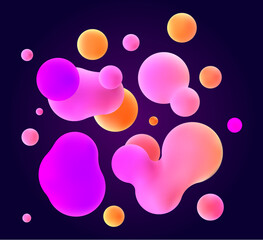 Wall Mural - 3d vector metal blobs.