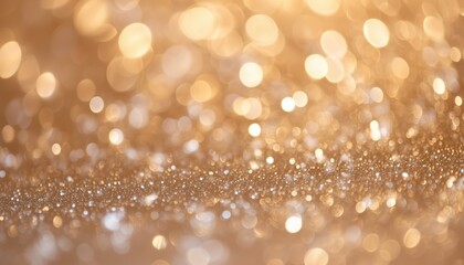 Poster - Beautiful Beige Bokeh Abstract: A Subtle Blurred Texture With Defocused Lights And Ample Copy Space For Business Websites And Social Media Advertising.