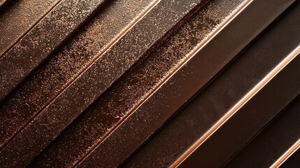 Poster - Captivating arrangement of abstract metallic lines featuring warm hues creates a visually striking pattern. The interplay of light and shadow enhances the texture, inviting curiosity