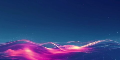 Wall Mural - an abstract background features a futuristic landscape with waves of pink, yellow, and blue and many