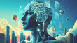 © Thiago - Balancing ai ethics, intellectual property, and business innovation: harmonizing technological advancements with human creativity and copyright safeguarding. Harmonic. Illustration