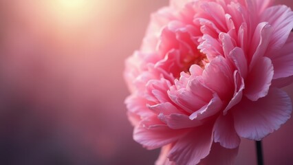 Wall Mural - A close up of a pink flower on a pink background