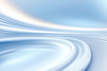 Poster - Abstract blue and white curved lines create a calming effect in a spacious environment