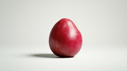 Poster - Unusually shaped red potato tuber displayed on a clean white background highlighting its unique form and vibrant color