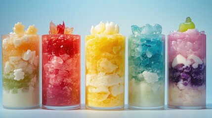 Aufkleber - Colorful scented candles in various flavors arranged for a decorative touch at a home bathroom or party table setting.