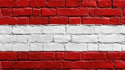 Aufkleber - Red brick and white concrete wall texture creating a vibrant industrial background for creative design projects