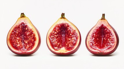 Poster - Salacca fruit displayed in cross-section showcasing vibrant interior and unique texture on a clean white background