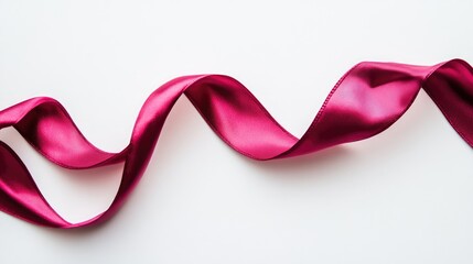 Aufkleber - Elegant red satin ribbon on a neutral background ideal for gift wrapping or decorative purposes in marketing and design projects.
