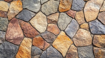 Poster - Granite cobblestone pavement texture in perspective showcasing an abstract pattern of irregular stones for background decoration