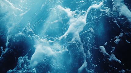 Poster - Vibrant underwater pool water texture with bubbles and light reflections creating a refreshing background atmosphere