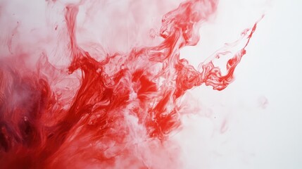Leinwandbilder - Red swirling smoke and flames blending into a white background creating a dramatic and artistic visual effect