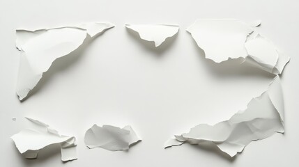 Poster - Torn note paper arranged in a frame with space for questions or ideas to fill in creatively
