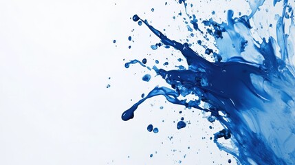 Poster - Dynamic blue paint splash on white background showcasing creativity and artistic expression in a vibrant visual composition.