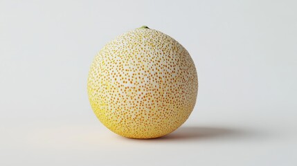 Poster - Fresh cantaloupe melon on a clean white background showcasing its unique texture and color for a vibrant food photography concept.