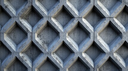 Poster - Seamless gray concrete texture featuring a diamond-shaped cellular pattern ideal for architectural and design applications.