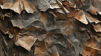 Poster - Crushed and wrinkled textured paper background for creative design or artistic projects