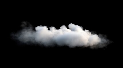 Poster - Dense White Smoke Cloud on Black Background for Atmospheric and Dramatic Visual Effects