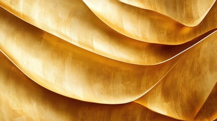 Poster - Elegant golden wave texture background showcasing a luxurious abstract design with reflective surfaces and smooth contours.