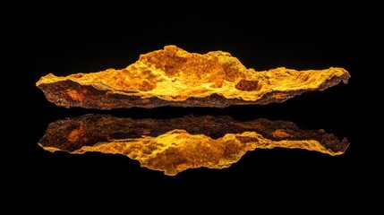 Poster - Stalactite cut pattern showcased beautifully against black background emphasizing geological features and reflections in close-up view