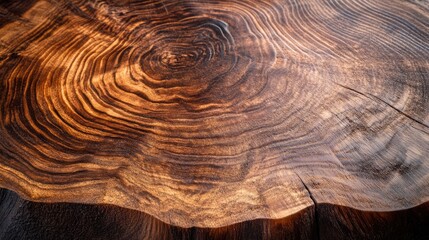 Poster - Textured close-up of natural wood surface showcasing rich grain patterns and warm tones for rustic and organic design concepts.