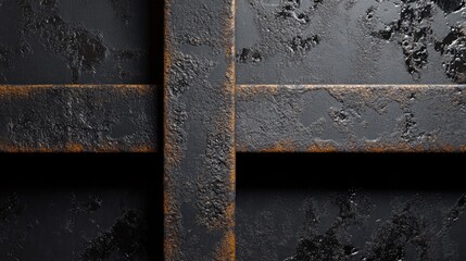 Poster - Rusty Steel T-Bar Texture with Industrial Surfaces and Weathered Metallic Finish for Background and Design Use