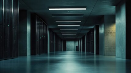 Aufkleber - Modern Data Center Interior With Server Racks And Ambient Lighting In A Secure Technology Environment