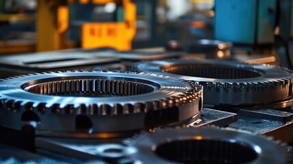 Poster - Serrated Helical Ring Gears Processed in Industrial Factory Setting