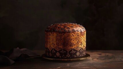 Poster - Deliciously decorated panettone bread showcasing traditional flavors and festive appeal for the holiday season.