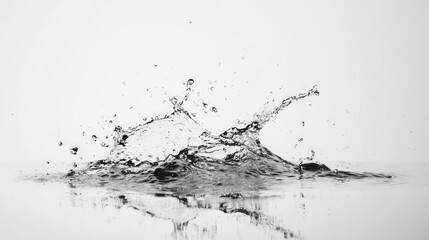 Poster - Dynamic water splash isolated on a white background showcasing fluid motion and droplets for creative design and advertising use.