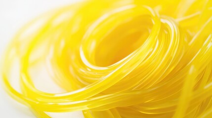 Aufkleber - Bright yellow 3D printing filament in a closeup view highlighting creativity and artistic possibilities with vibrant plastic material