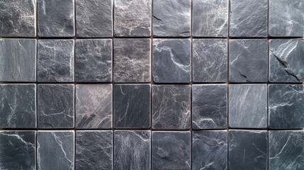 Poster - Textured Dark Slate Tiles Background for Renovation Projects with Copy Space for Design and Construction Concepts