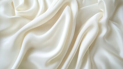 Poster - Elegant smooth white silk or satin fabric texture background for luxury design and textile applications