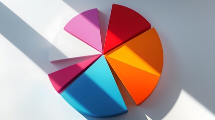 Aufkleber - A pie chart with colorful segments displayed on a clean white background, representing market segmentation.