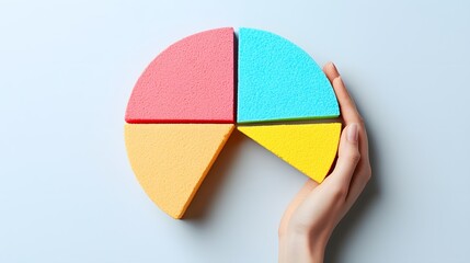 Aufkleber - A pie chart with colorful segments displayed on a clean white background, representing market segmentation.