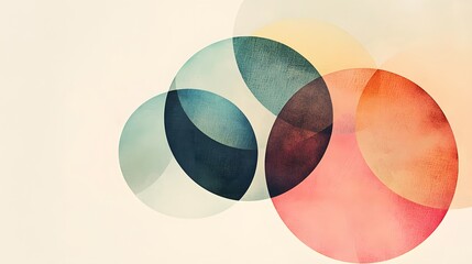 Aufkleber - An abstract design of colorful circles intersecting to form a classification Venn diagram.