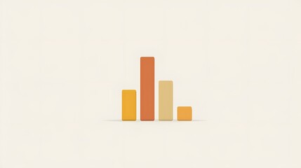 Aufkleber - A minimalist infographic of a segmented bar graph in muted earth tones displayed against a white background.