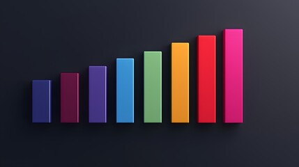 Poster - A bar graph with smooth gradient shades representing distinct classifications.