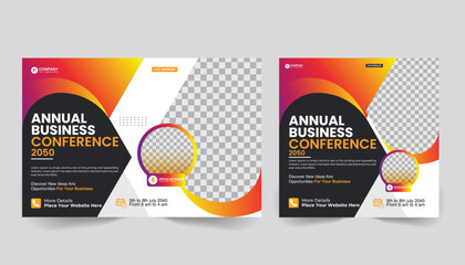 Wall Mural - Professional Business Webinar Invitation: Landing Page & Social Media Post Design Template