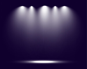 Aufkleber - Empty spotlight stage with dark gradient background and bright beams of light illuminating the center. Suitable for presentations, performances, or dramatic effects.

